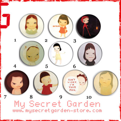 Yoshitomo Nara 奈良 美智 Pop Art Pinback Button Badge Set 1a or 1b ( or Hair Ties / 4.4 cm Badge / Magnet / Keychain Set ) Yoshitomo Nara 奈良 美智 Pop Art Pinback Button Badge Set 1a or 1b ( or Hair Ties / 4.4 cm Badge / Magnet / Keychain Set )